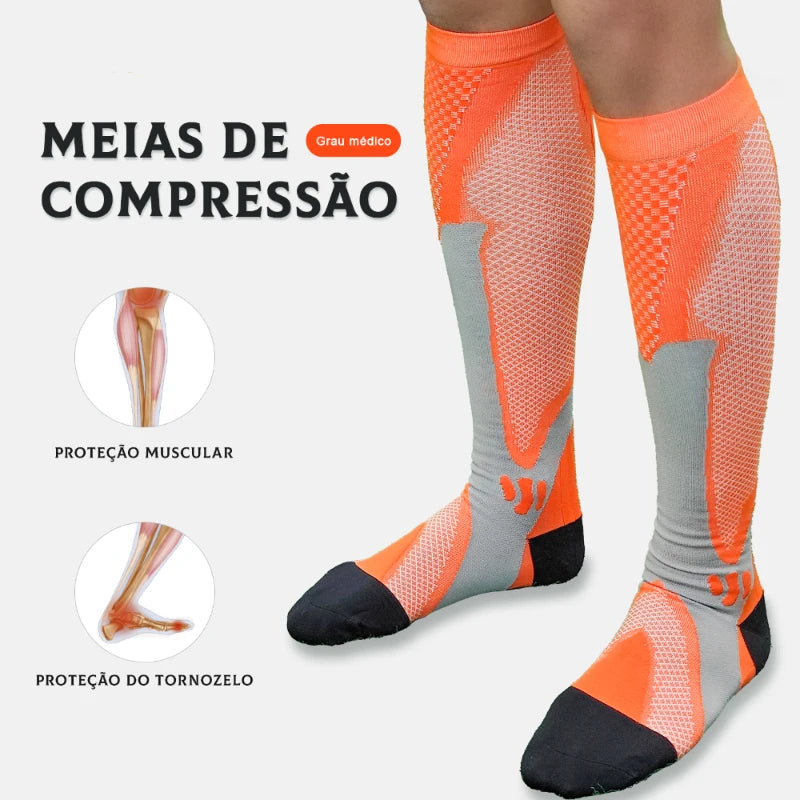 Kit com 3 Meias de Compressão Curtas